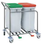 VNP Plus 02 vozík na prádlo a tříděný odpad, víko zelené a červené